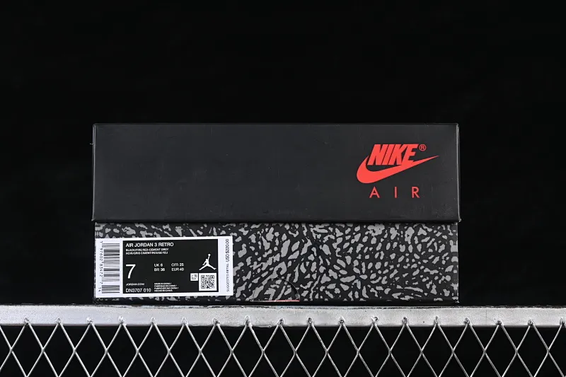 All categories Air Jordan Jordan series basketball shoes Air Jordan 3 TG version Air Jordan 3 "Black Cement" AJ3 Jordan 3 first year black cement DN3707-010
